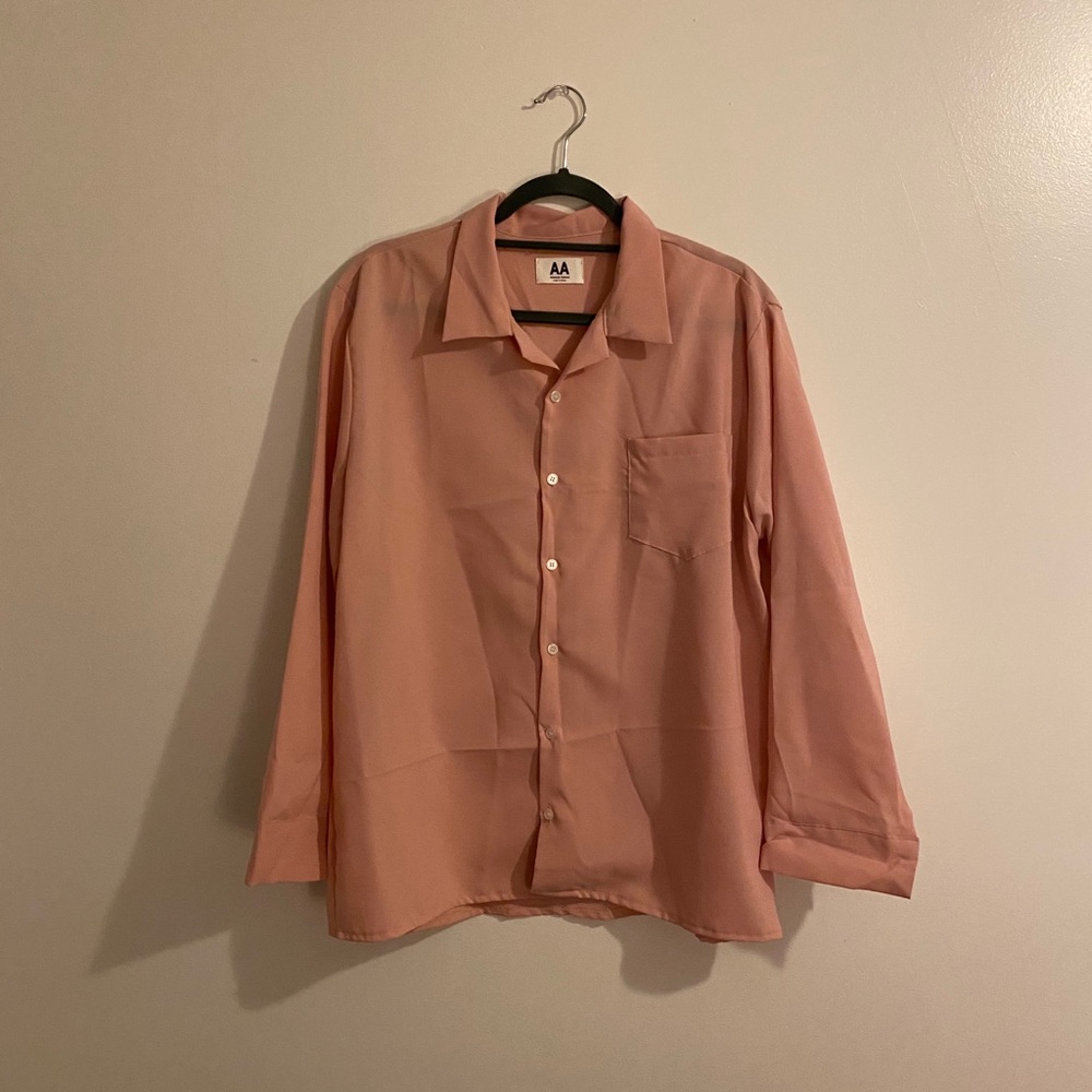 Pink button down shirt